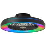 Brilliant Mazzaro Plafondventilator Kunststof Zwart 36W 4700lm - 830-865 CCT+RGB | 485mm - Afstandsbediening Dimbaar